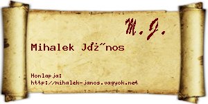 Mihalek János névjegykártya