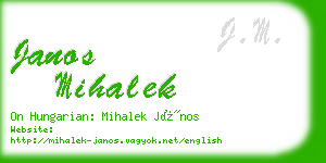 janos mihalek business card